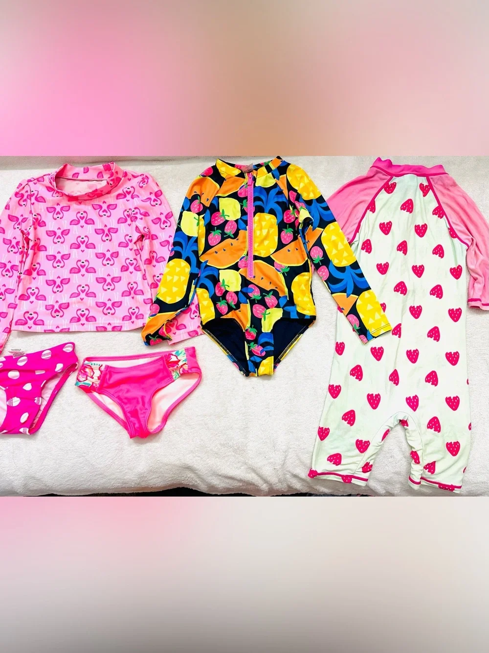 Lot Girls Cute Swimming Suits & One Pieces Size 4-5 Years Excellent Condition